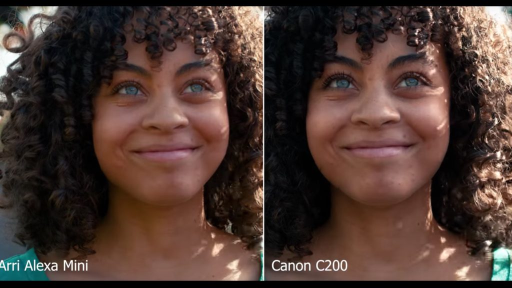 Alexa Mini vs Canon C200 (after elevation of contrast and saturation) normal conditions