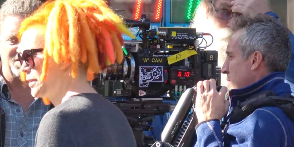 BTS of The Matrix set. Director Lana Wachowski and RED camera