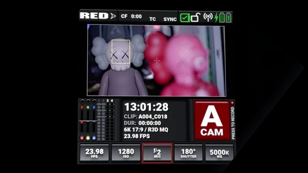 RED Komodo interface and Phase Detection Autofocus