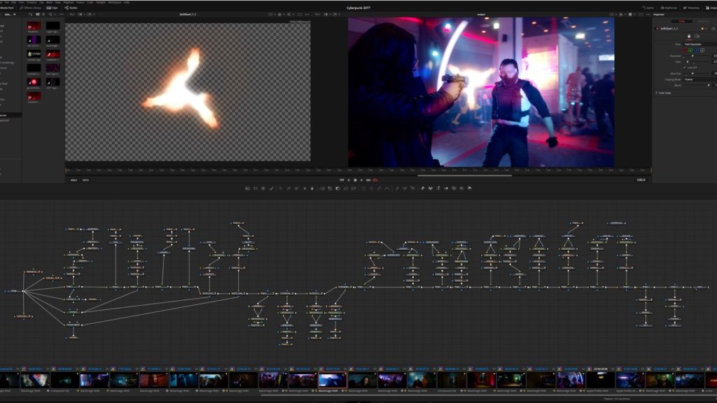 Cyberpunk 2077 Fan Film: Phoenix Program - Post production. Fusion (VFX) on DaVinci Resolve