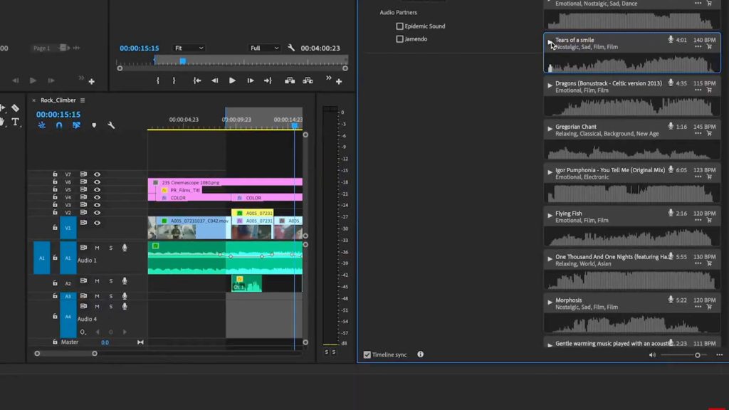 Adobe Stock audio in Premiere Pro 14.3 