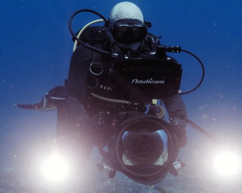 Underwater cinematography. Picture of cinematographer David Diley