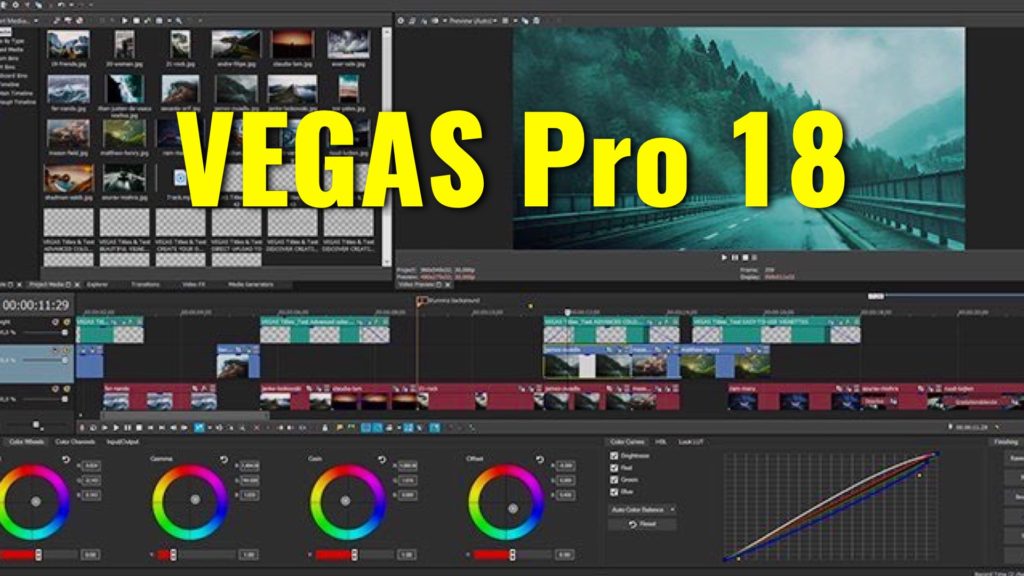 The VEGAS Pro 18 interface