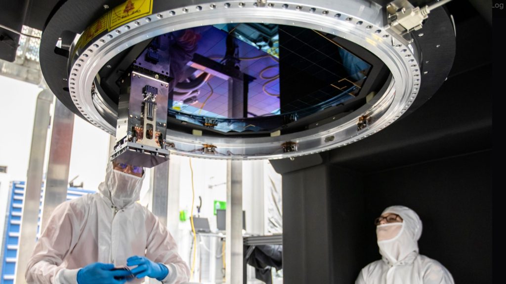 Inserting the rafts (modules of 9 sensors which cost up to $3M) into the focal plane of the LSST Camera