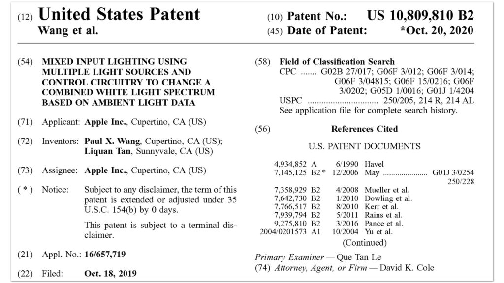 The new Apple colored keyboard patent