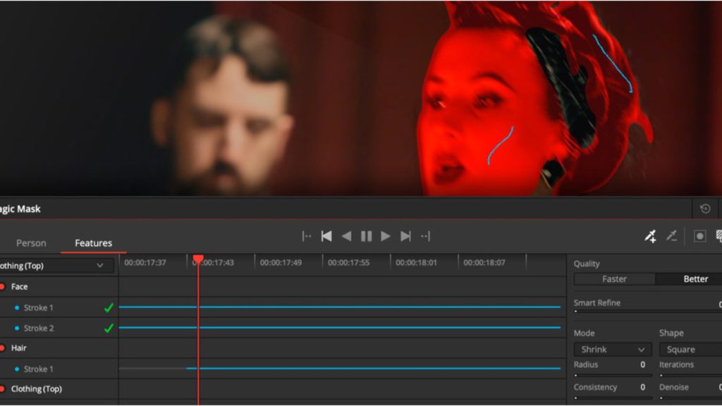 Resolve 17 Magic Mask. Picture: Blackmagic Design