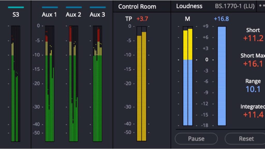 Resolve 17 New Analysis and Metering Options. Picture: Blackmagic Design