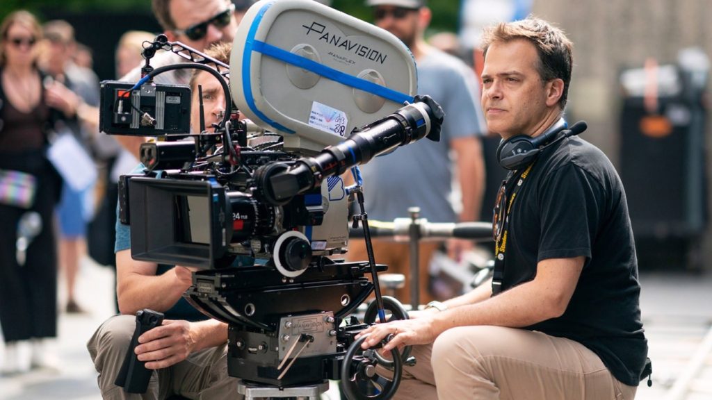 Cinematographer Matthew Jensen ASC at the film camera during production on Warner Bros.’ Wonder Woman 1984, directed by Patty Jenkins. Photo by Clay Enos. Copyright © 2018 Warner Bros. Entertainment Inc.