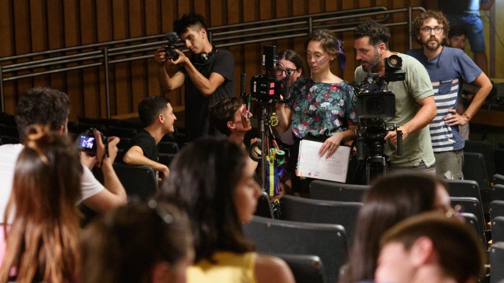 Director Maria Belen Poncio with crew-credit Natalia Roca