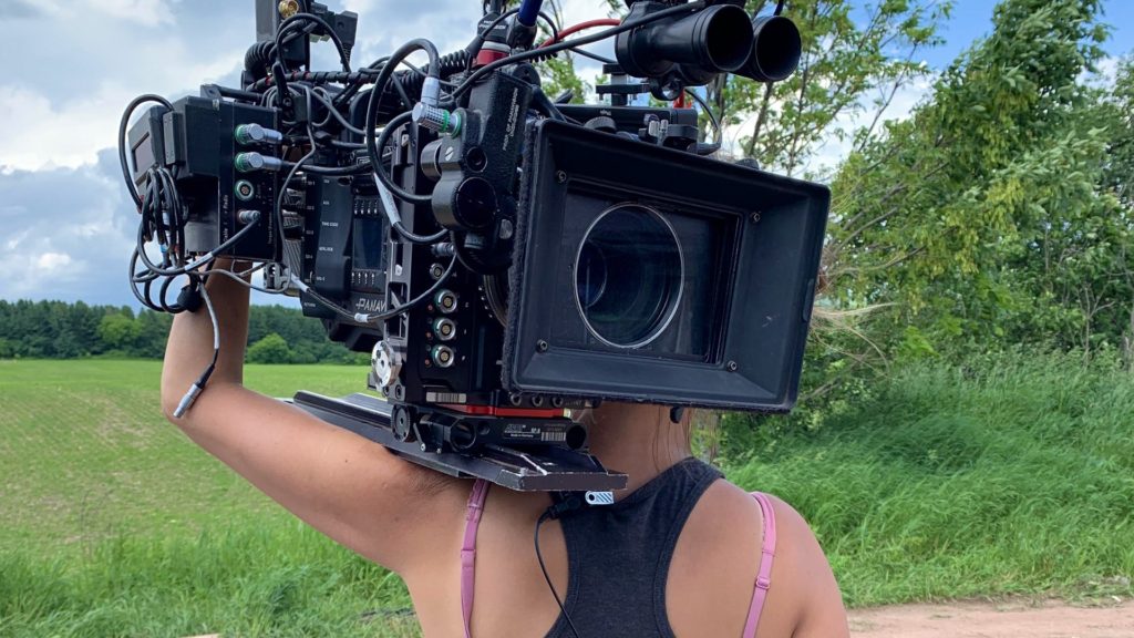 1st AC Amanda Wojtaszek with the Panavision DXL2: Anne With An E S3 -2019 Photo by Mark Ekin