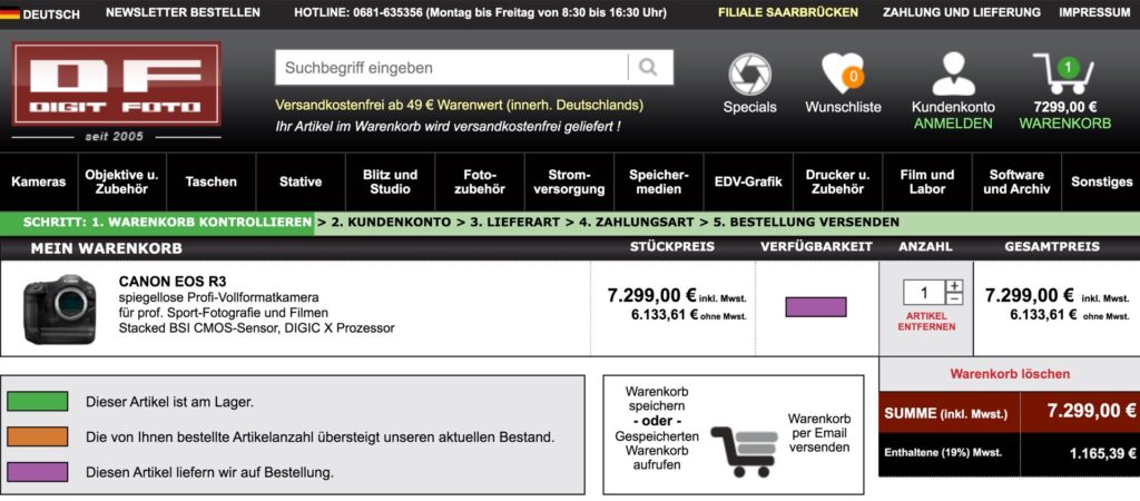 The Canon EOS R3 price. Picture: Digitfoto