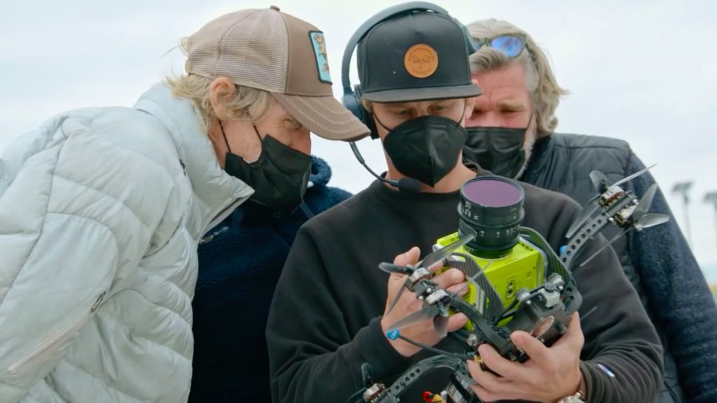 AMBULANCE FPV Drone Featurette With the Komodo Bayhem. Picture: BTS of Ambulance. Credit: Universal Pictures