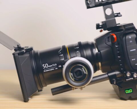 The GREAT JOY 50mm T2.9 1.8x full-frame anamorphic lens on the Blackmagic Pocket Cinema Camera. Picture: Of Two Lands