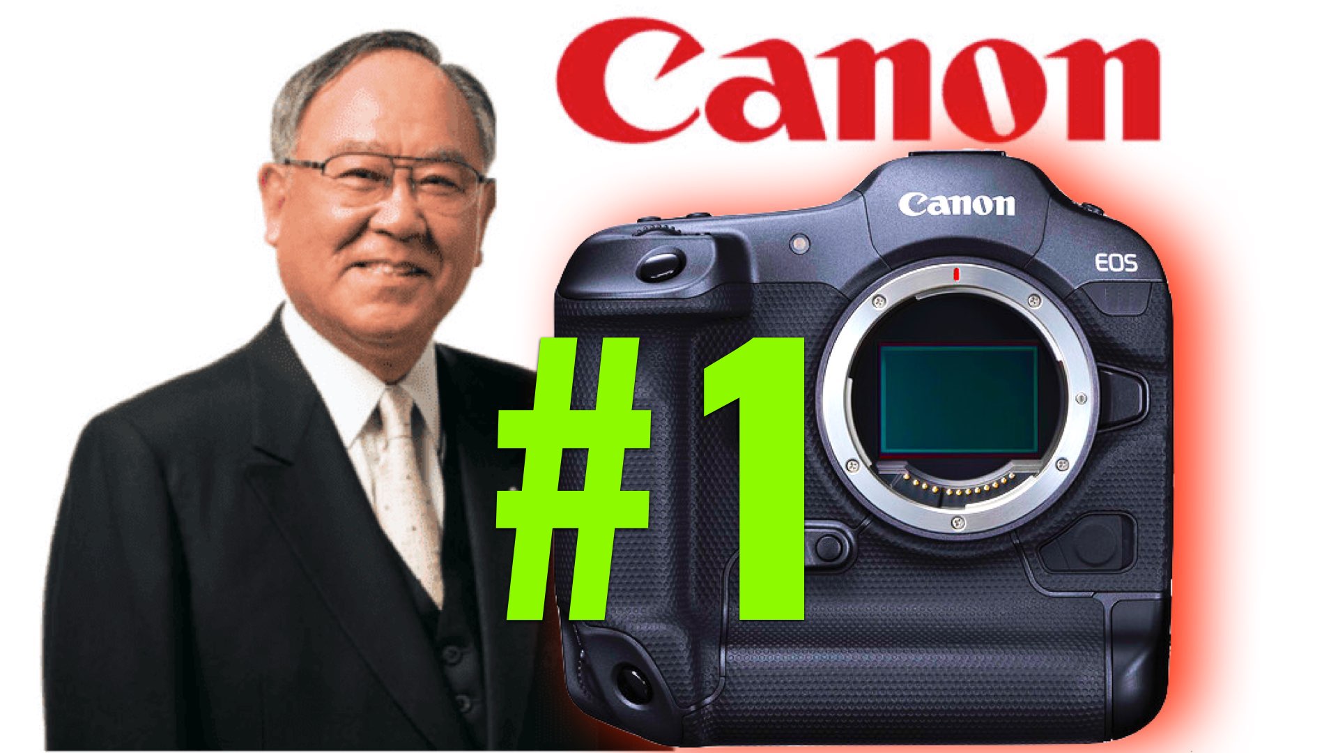 Canon EOS R3 Mirrorless and CEO Fujio Mitarai