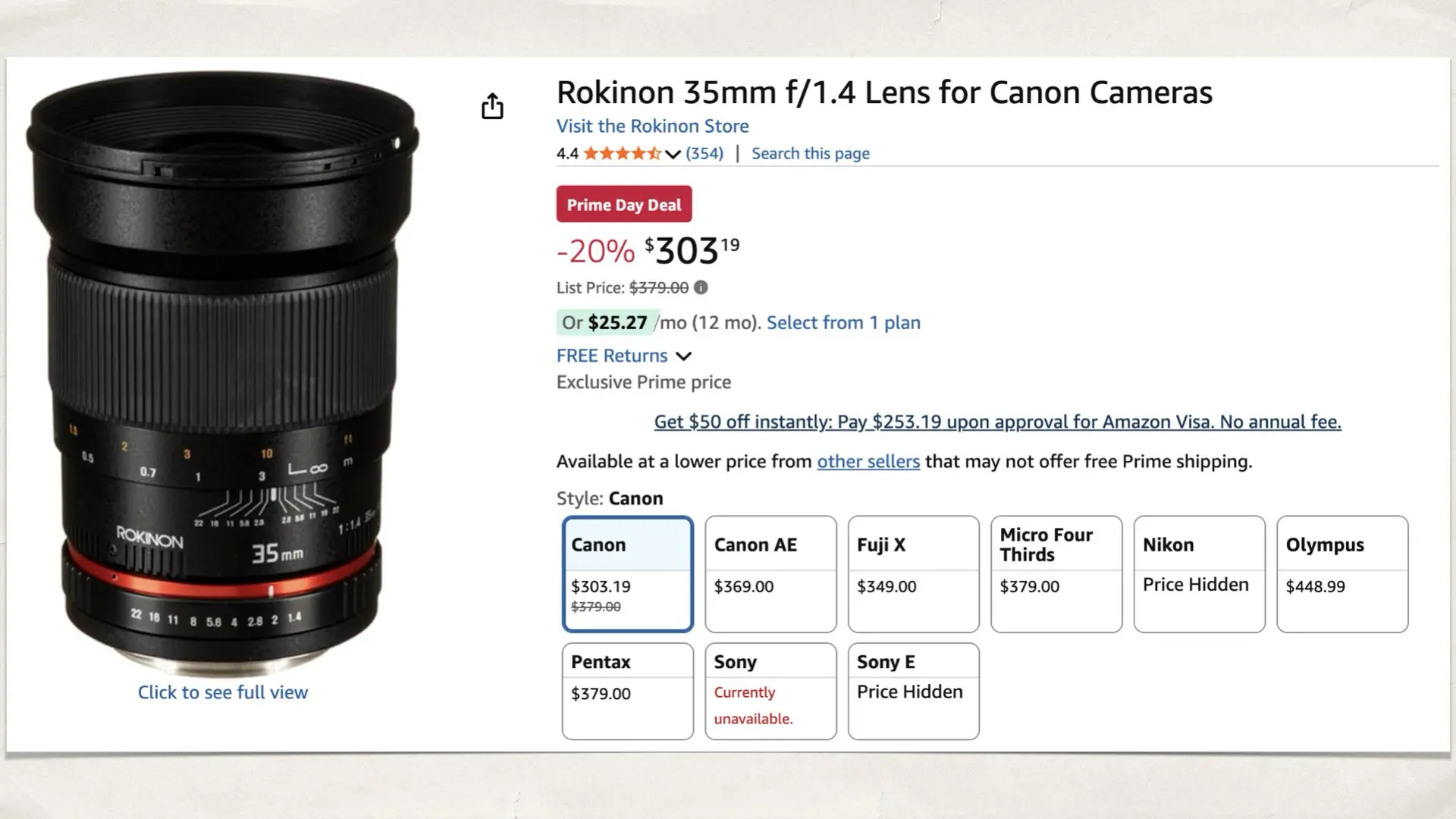 Rokinon 35mm f/1.4 for Canon