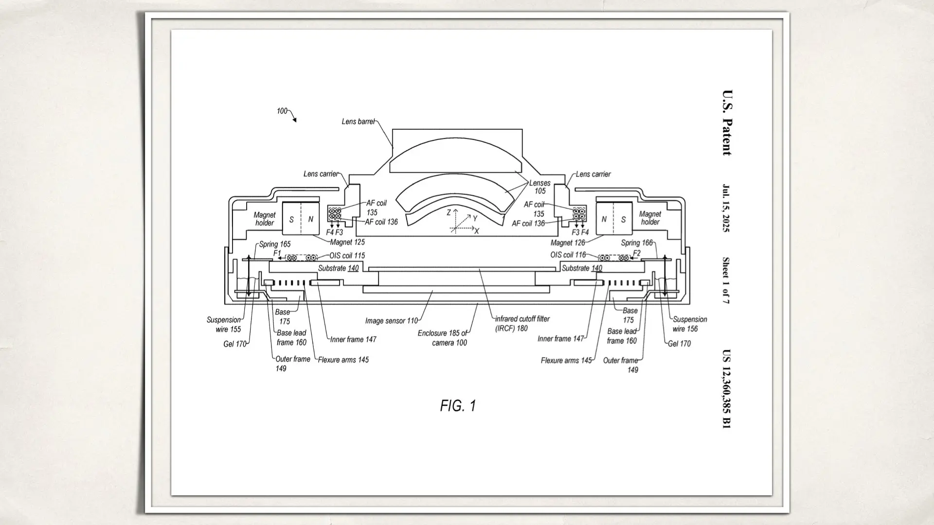 Apple patent titled Suspension Wires For Optical Image Stabilization (OIS)