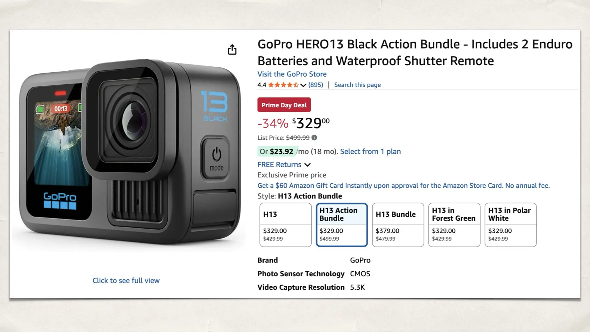 GoPro HERO13 Black Action Bundle - Includes 2 Enduro Batteries and Waterproof Shutter Remote - Prime Day Deal
