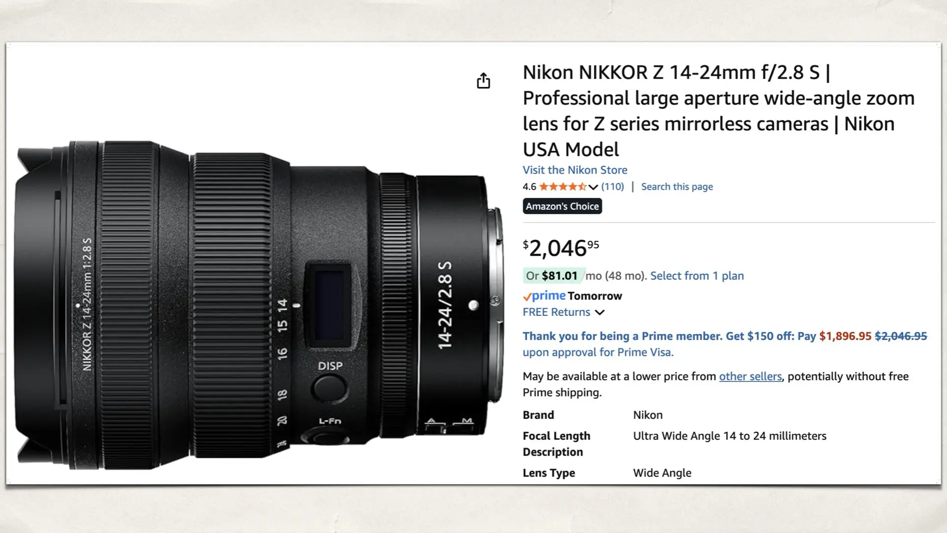 NIKKOR Z 14-24mm f/2.8 S