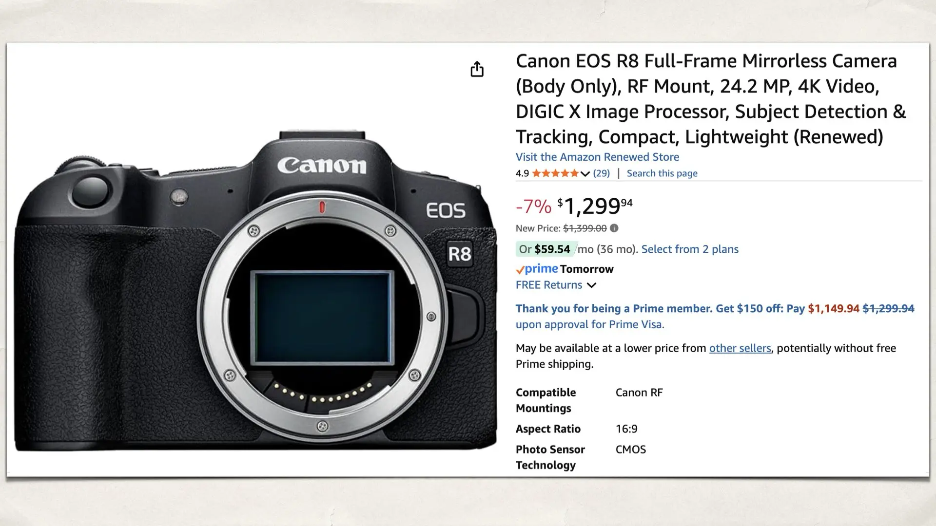 Canon EOS R8 — Affordable Full-Frame Entry