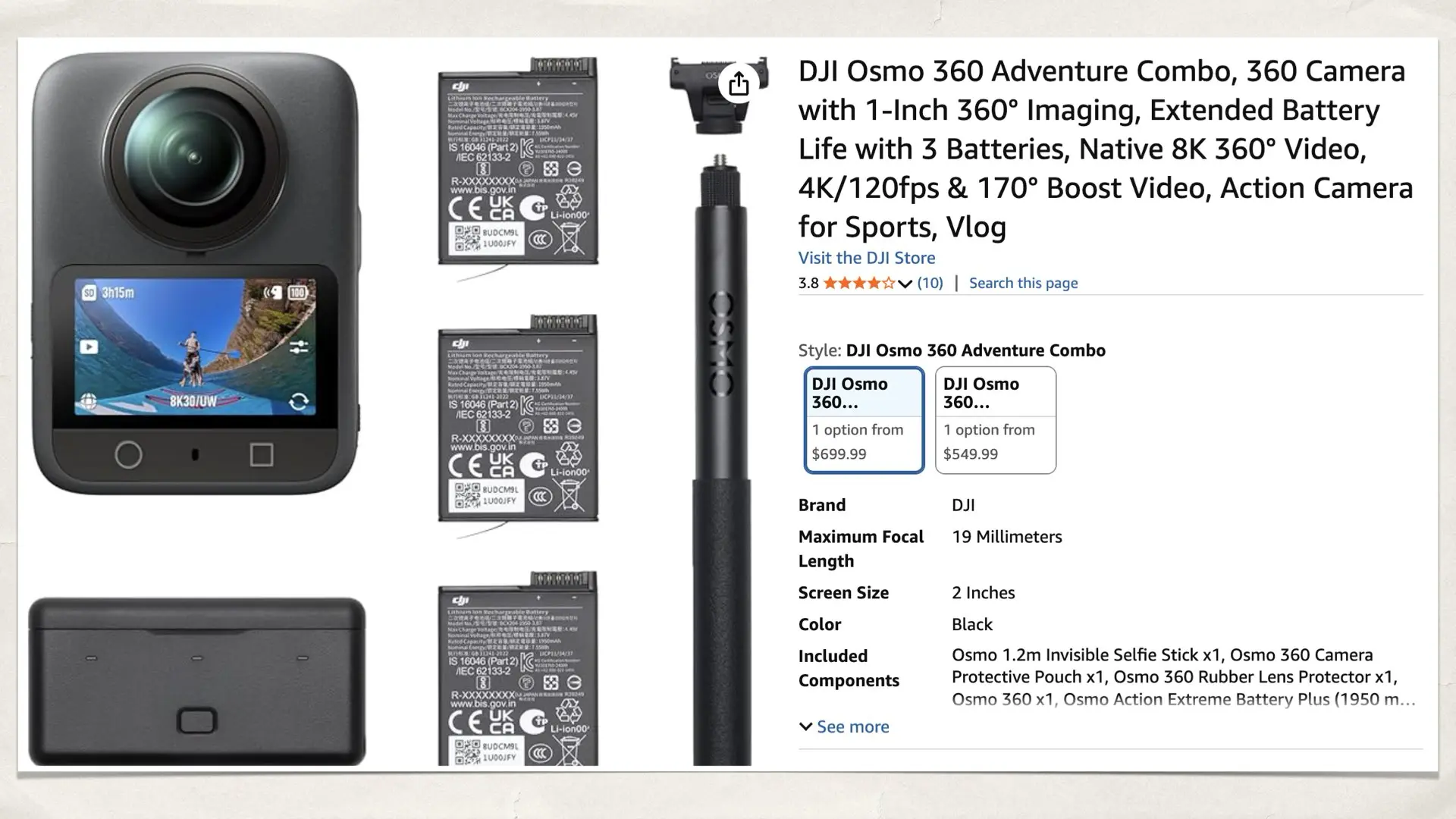 The DJI Osmo 360 Is Now Available on Amazon