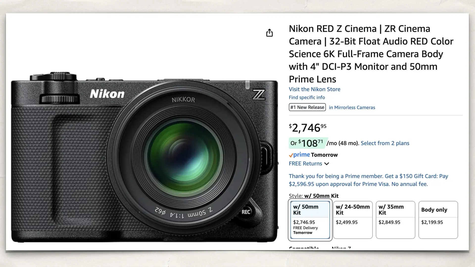 The Nikon RED ZR on Amazon