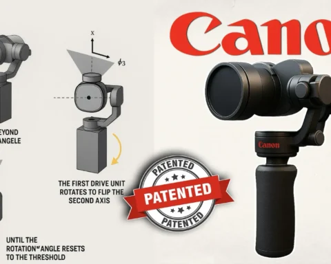 Canon’s new patent reveals a self-flipping gimbal that keeps filming smoothly without blocking the frame.