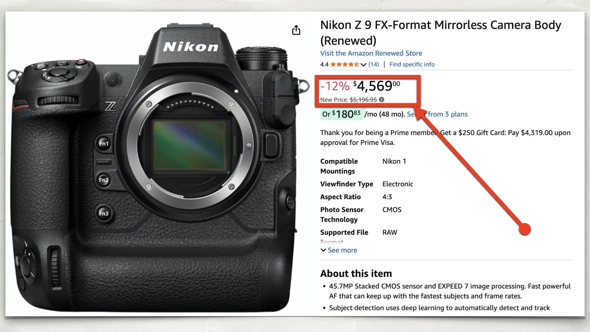 The Nikon Z9 on Amazon: Renewed