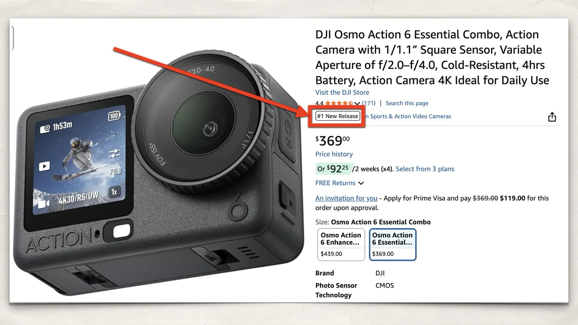 DJI Osmo Action 6 Climbs to Amazon’s Number One New Release