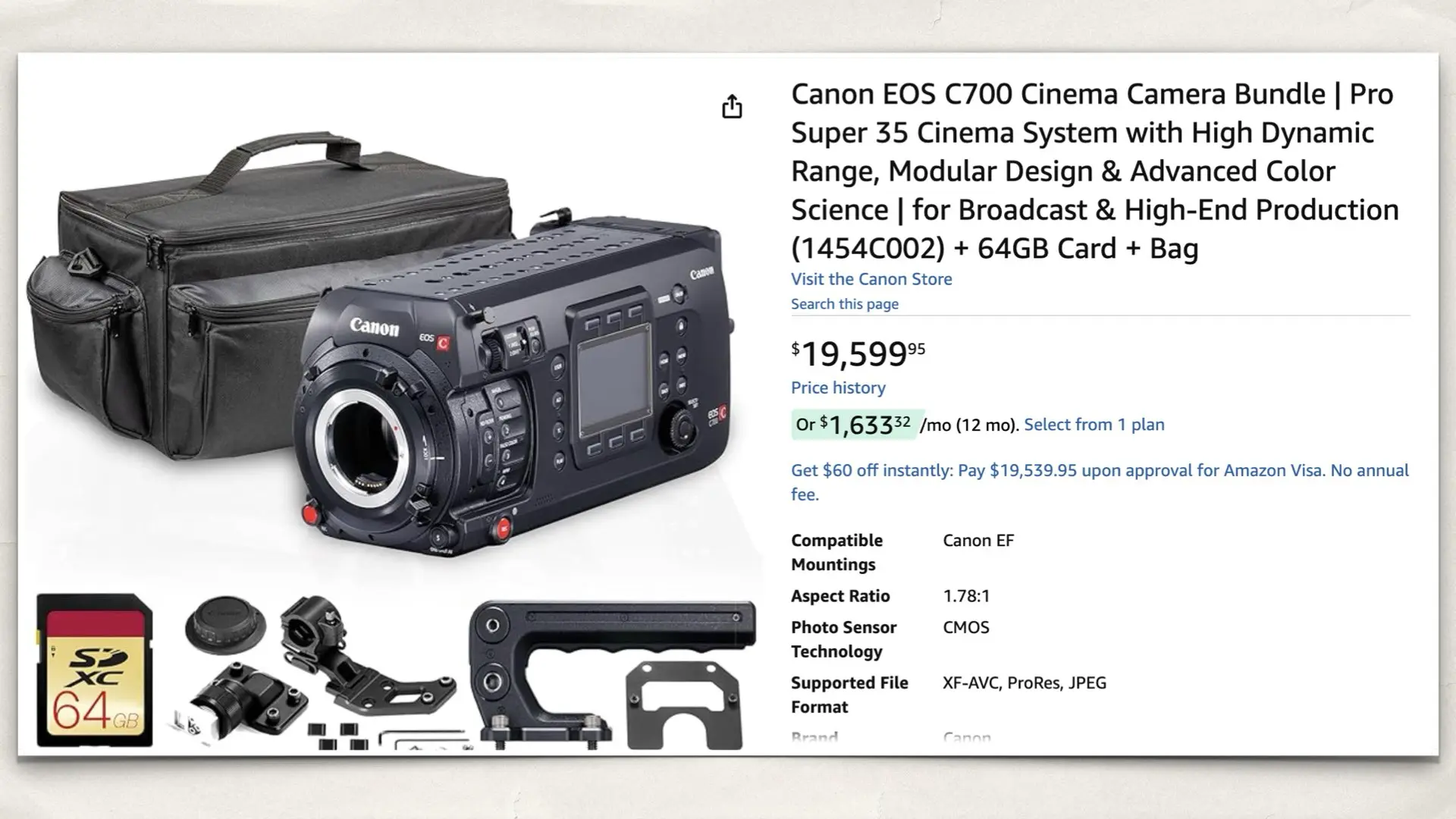Canon EOS C700 Cinema Camera Bundle