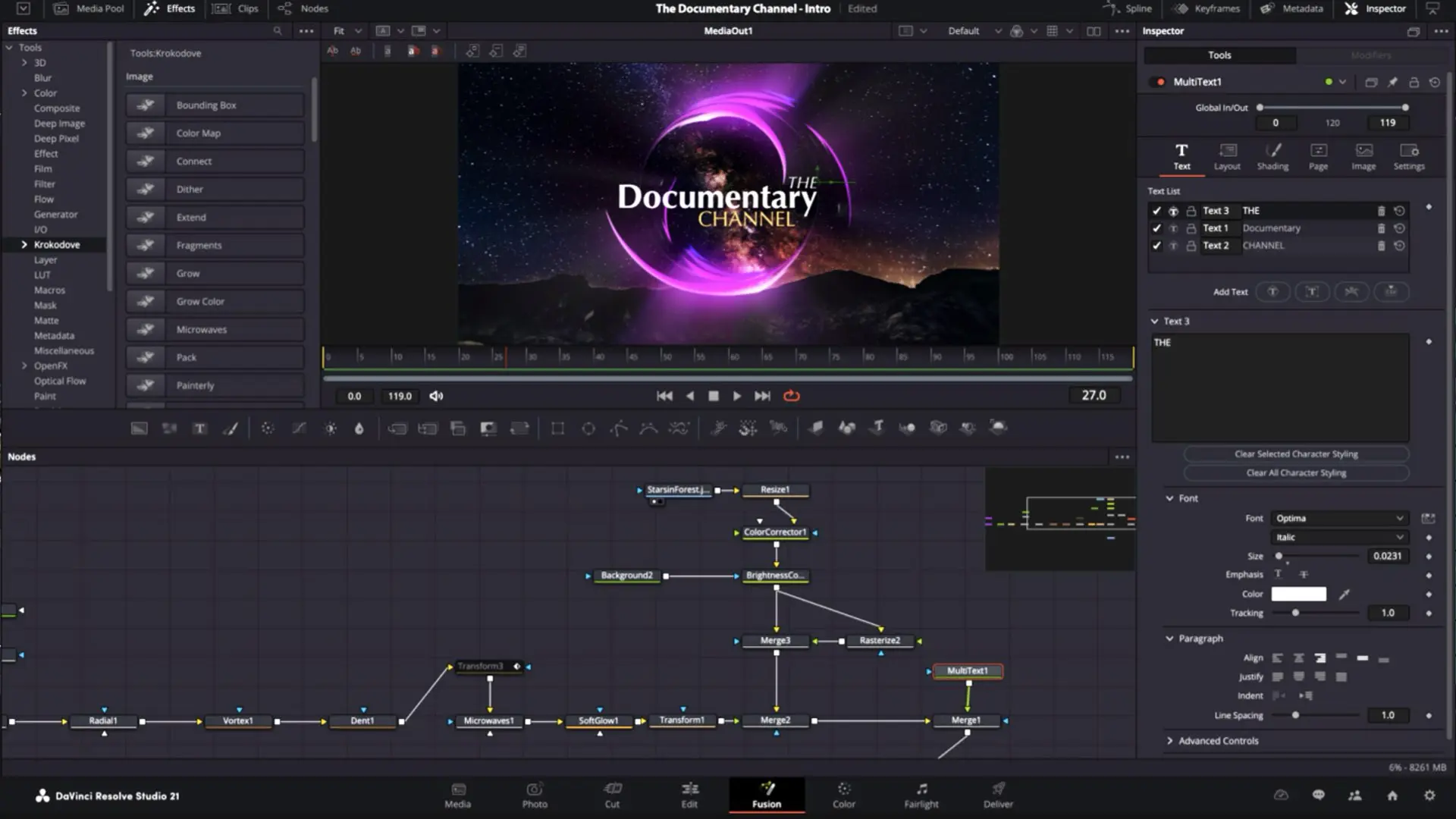 DaVinci Resolve 21: Fusion Page