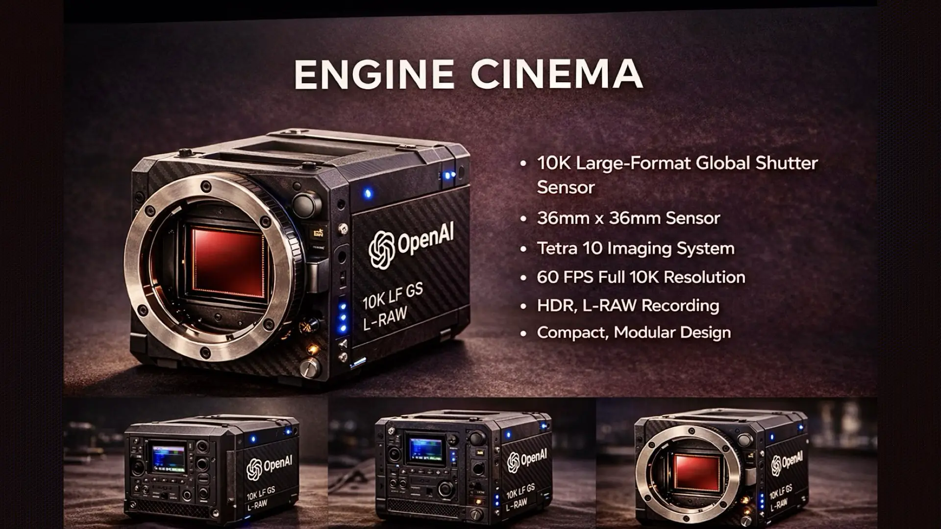 Open AI's cinema camera: Engine Cinema. Specs