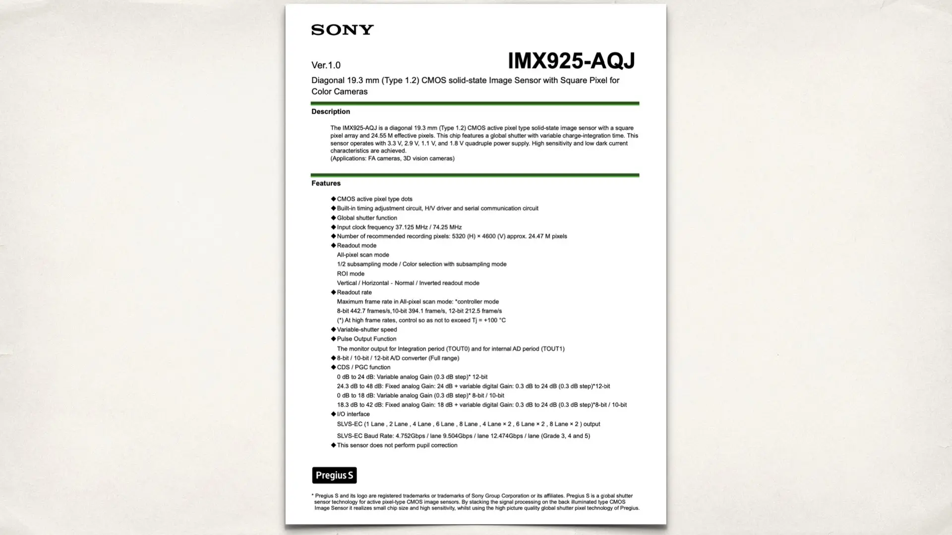 Sony IMX925