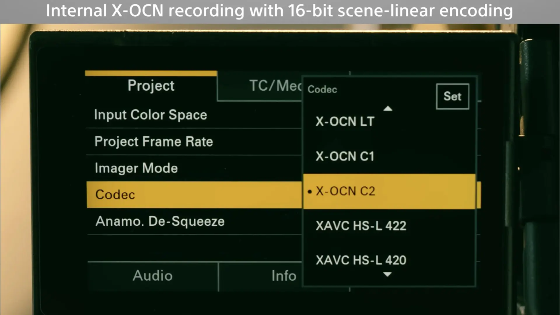 Sony FX5: Codecs