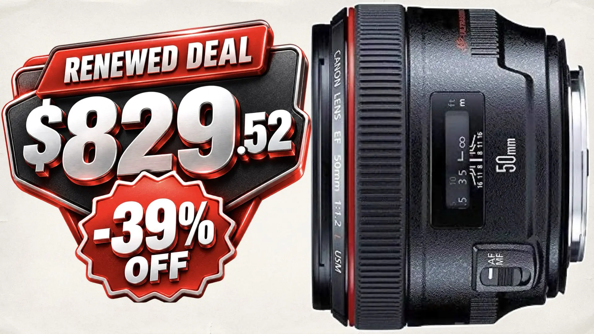 Canon’s Legendary EF 50mm f/1.2L Is Now $829 on Amazon Renewed