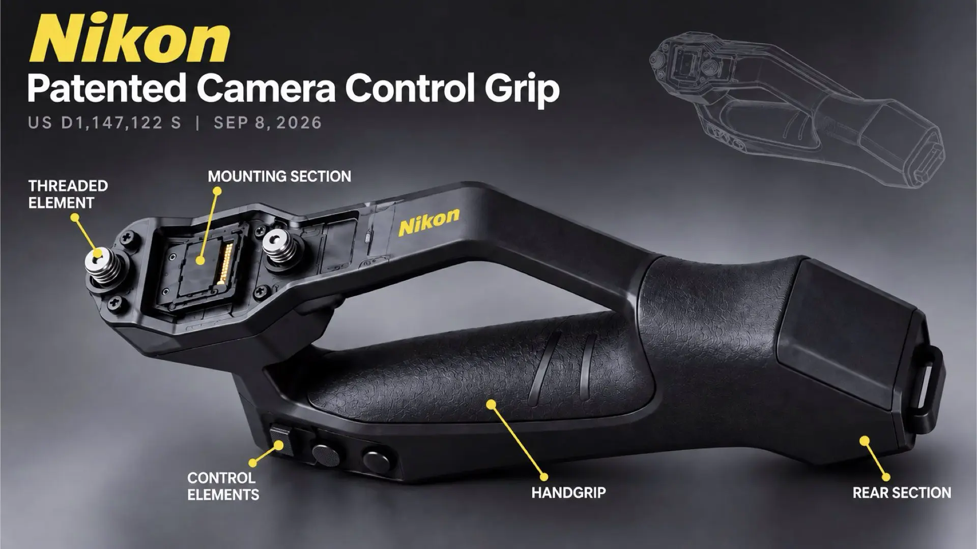 Nikon new patent: Camera Accessory. A rendered mockup