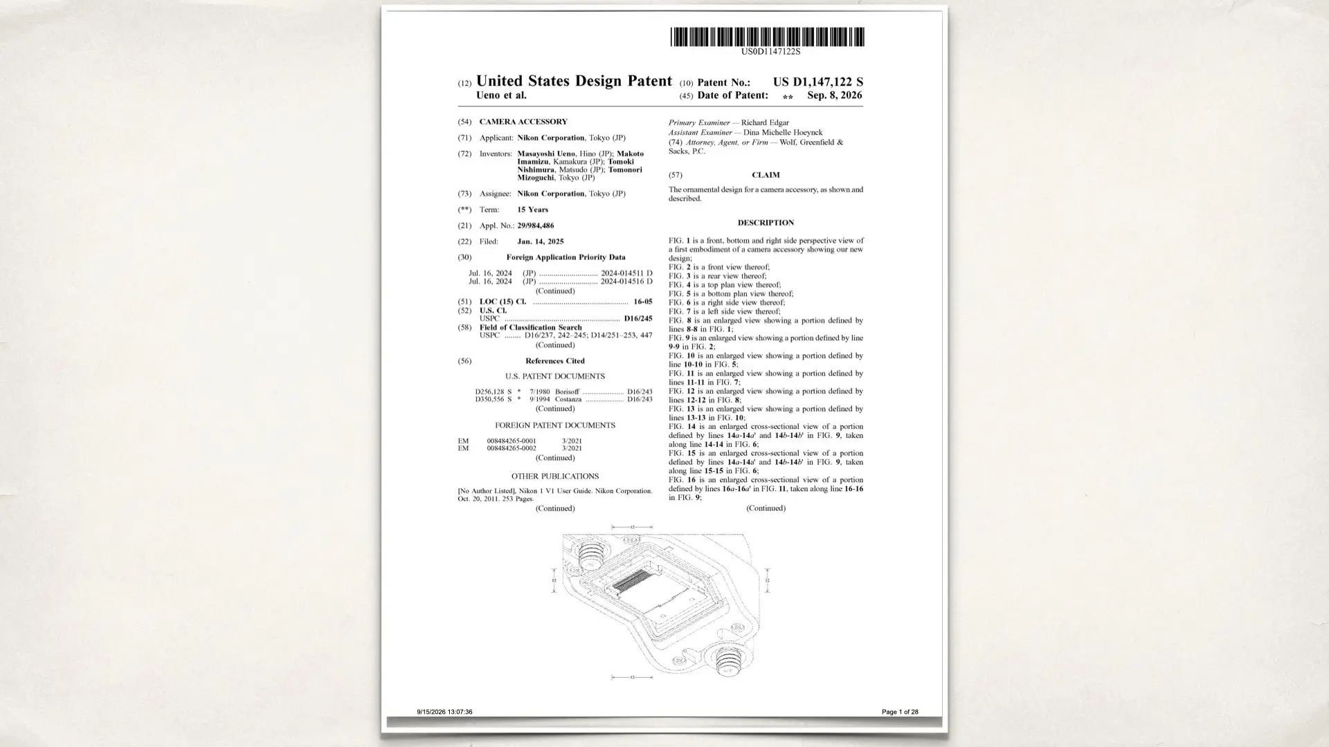 Nikon new patent: Camera Accessory